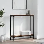 Măsuță consolă, stejar maro, 75×22,5×75 cm, lemn prelucrat