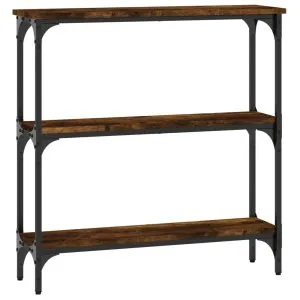 Măsuță consolă, stejar fumuriu, 75×22,5×75 cm, lemn prelucrat