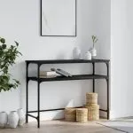 Măsuță consolă, negru, 100×35,5×75 cm, lemn compozit