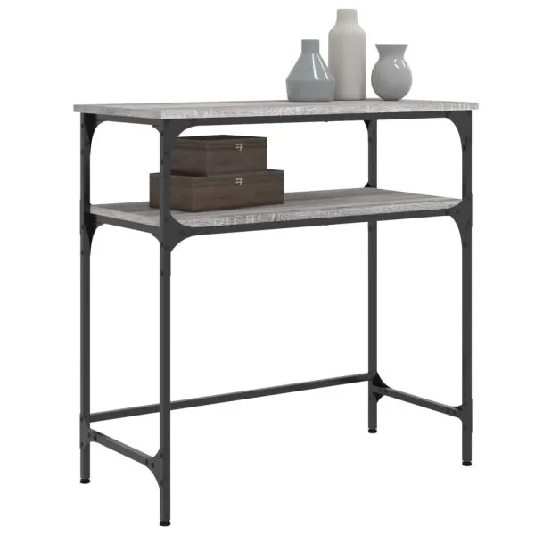 Măsuță consolă, gri sonoma, 75×35,5×75 cm, lemn prelucrat