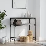 Măsuță consolă, gri sonoma, 75×35,5×75 cm, lemn prelucrat