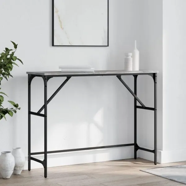 Măsuță consolă, gri sonoma, 100x32x75 cm, lemn prelucrat