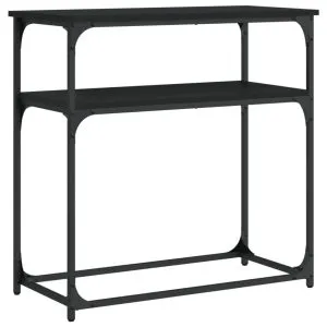 Masă consolă, negru, 75×35,5×75 cm, lemn prelucrat