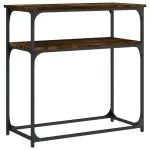 Masă consolă, stejar fumuriu, 75×35,5×75 cm, lemn prelucrat