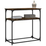 Masă consolă, stejar fumuriu, 75×35,5×75 cm, lemn prelucrat