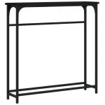 Masă consolă, negru, 75×19,5×75 cm, lemn prelucrat