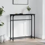 Masă consolă, negru, 75×19,5×75 cm, lemn prelucrat