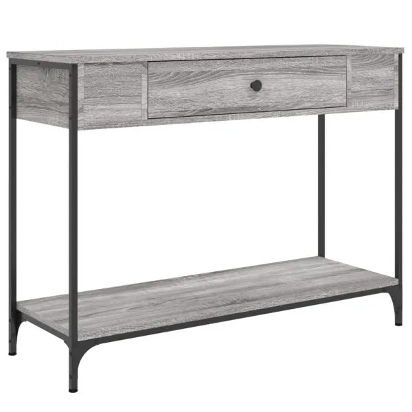 Măsuță consolă, gri sonoma, 100×34,5×75 cm, lemn prelucrat