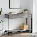 Măsuță consolă, gri sonoma, 100×34,5×75 cm, lemn prelucrat