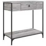 Masă consolă, gri sonoma, 75×34,5×75 cm, lemn prelucrat