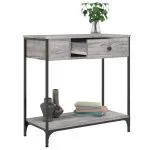 Masă consolă, gri sonoma, 75×34,5×75 cm, lemn prelucrat