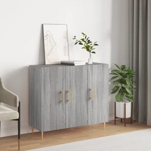 Dulap, gri sonoma, 90x34x80 cm, lemn compozit