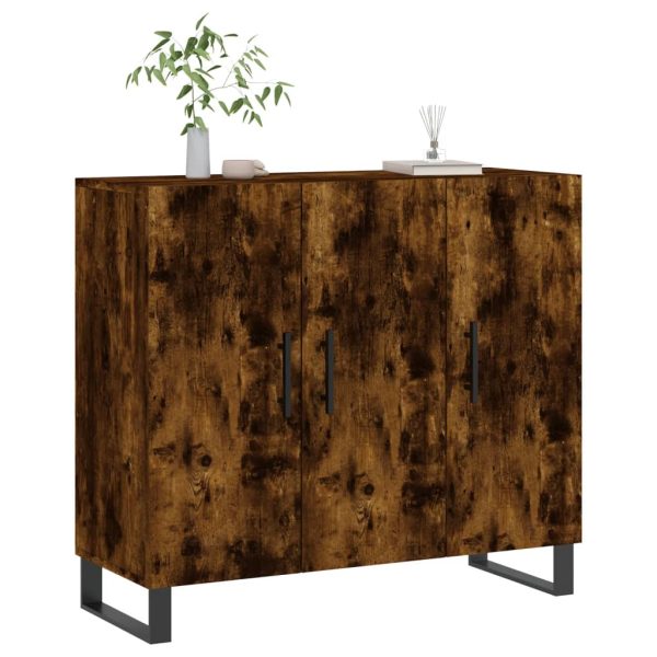Dulap, stejar fumuriu, 90x34x80 cm, lemn compozit