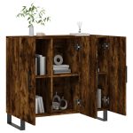 Dulap, stejar fumuriu, 90x34x80 cm, lemn compozit