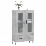 Dulap înalt, gri beton, 69,5x31x115 cm, lemn prelucrat