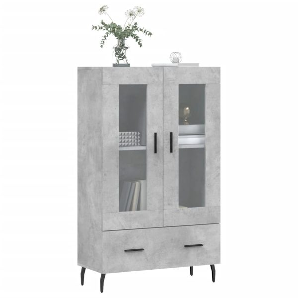 Dulap înalt, gri beton, 69,5x31x115 cm, lemn prelucrat