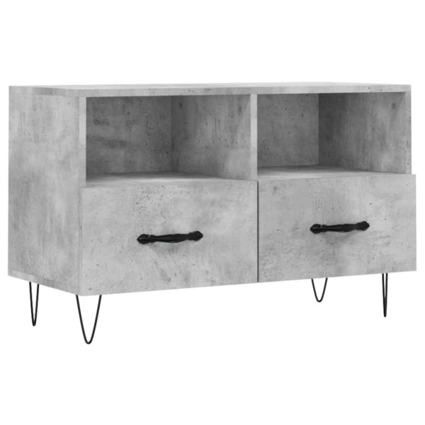 Comodă TV, gri beton, 80x36x50 cm, lemn compozit