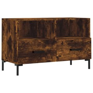 Comodă TV, stejar fumuriu, 80x36x50 cm, lemn prelucrat