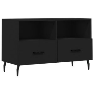 Comodă TV, negru, 80x36x50 cm, lemn prelucrat