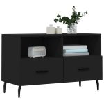 Comodă TV, negru, 80x36x50 cm, lemn prelucrat