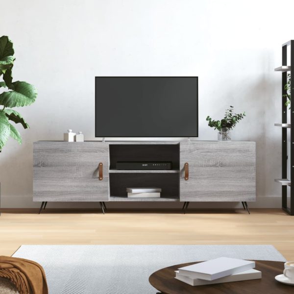 Comodă TV, gri sonoma, 150x30x50 cm, lemn compozit