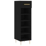 Pantofar, negru, 30x35x105 cm, lemn compozit
