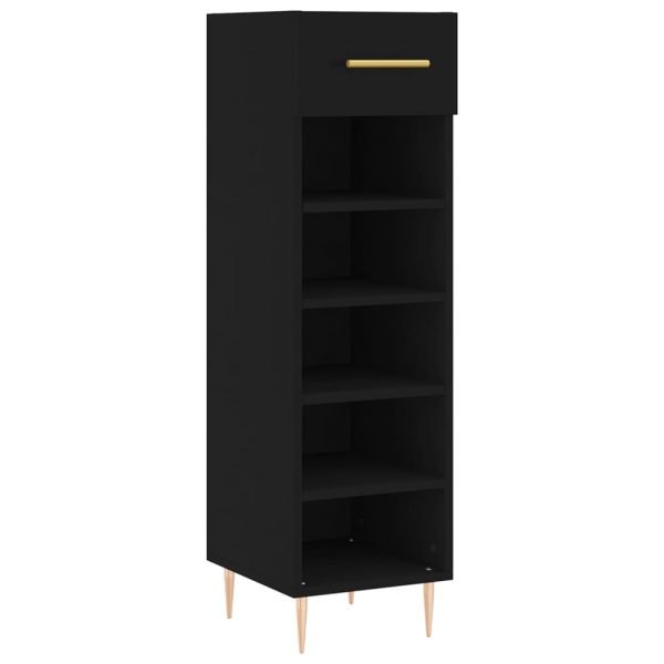 Pantofar, negru, 30x35x105 cm, lemn compozit