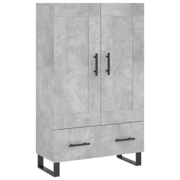 Dulap înalt, gri beton, 69,5x31x115 cm, lemn compozit