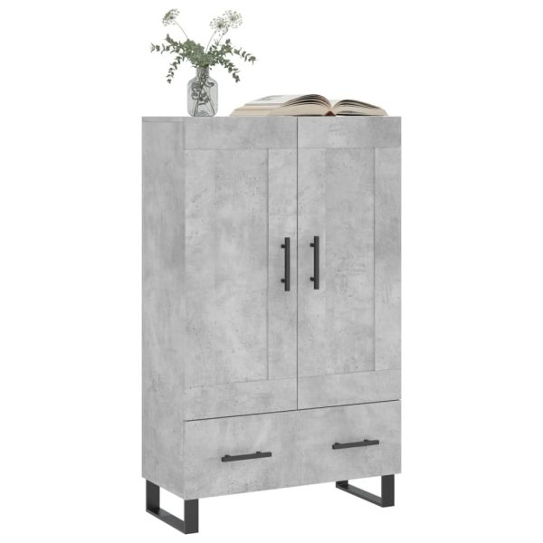 Dulap înalt, gri beton, 69,5x31x115 cm, lemn compozit