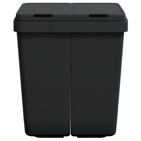 Coș de gunoi dublu, antracit, 2×25 L