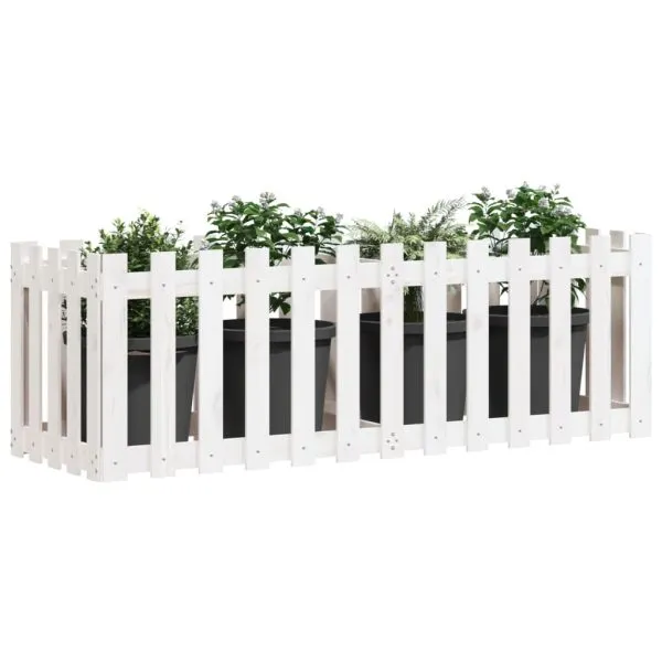 Pat înălțat grădină design gard alb 150x50x50cm lemn pin tratat