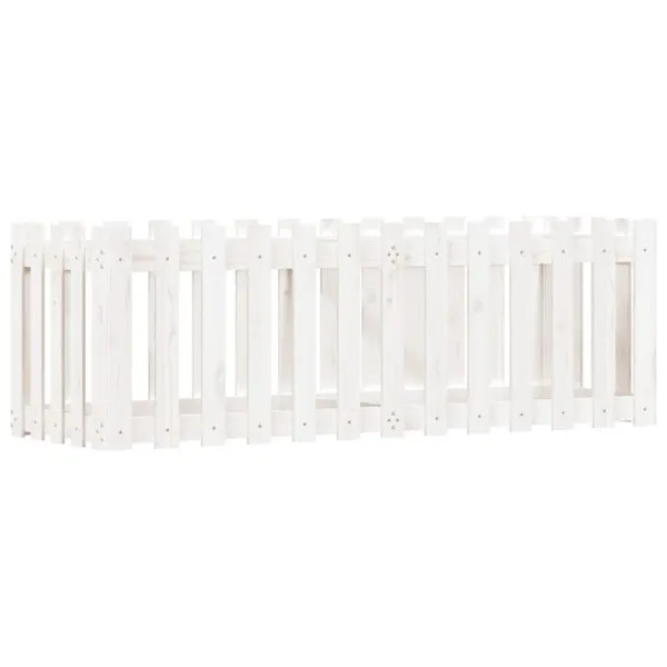 Pat înălțat grădină design gard alb 150x50x50cm lemn pin tratat