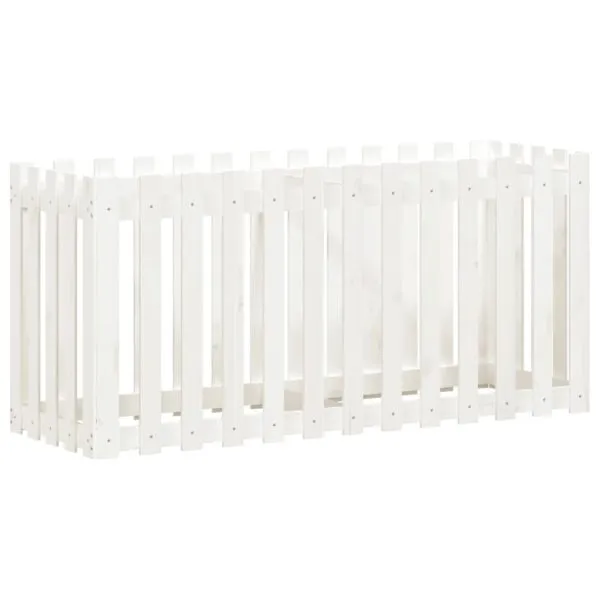 Pat înălțat grădină design gard alb 150x50x70cm lemn pin tratat