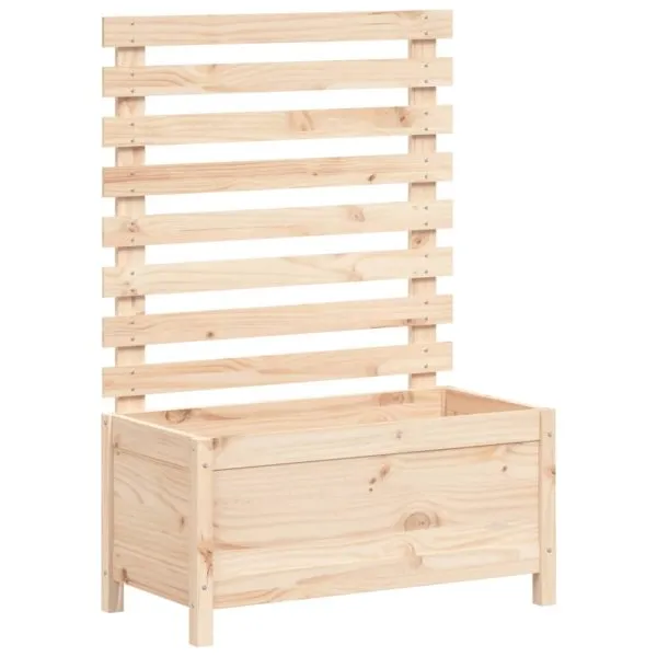 Jardinieră de grădină cu raft, 79×39,5×114 cm, lemn masiv pin