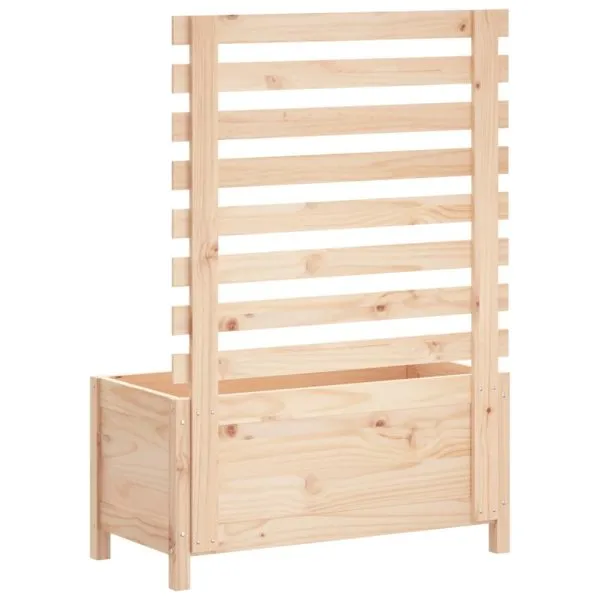 Jardinieră de grădină cu raft, 79×39,5×114 cm, lemn masiv pin