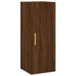 Dulap montat pe perete, stejar maro, 34,5x34x90 cm