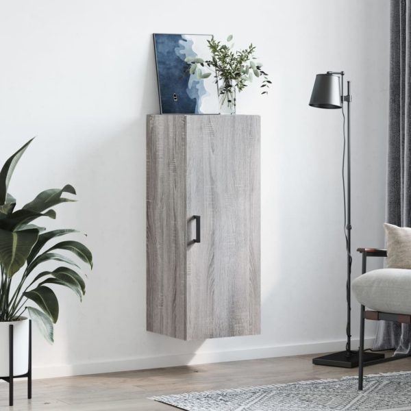 Dulap montat pe perete, gri sonoma, 34,5x34x90 cm