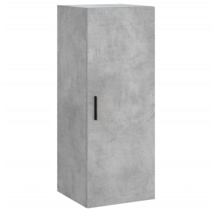 Dulap montat pe perete, gri beton, 34,5x34x90 cm