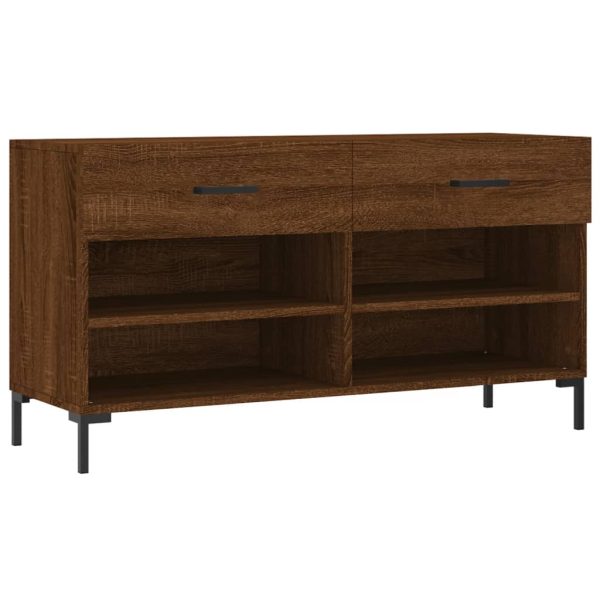 Bancă de pantofi, stejar maro, 102x35x55 cm, lemn prelucrat
