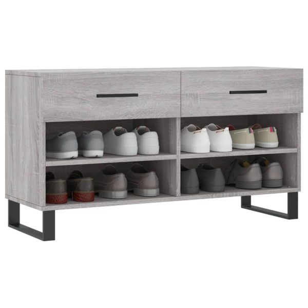 Bancă de pantofi, gri sonoma, 102x35x55 cm, lemn prelucrat