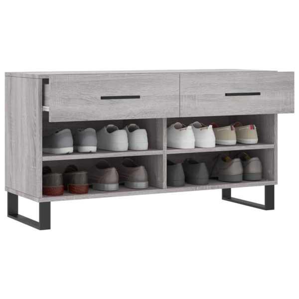 Bancă de pantofi, gri sonoma, 102x35x55 cm, lemn prelucrat