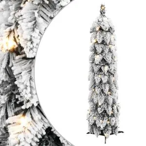 Brad de Crăciun artificial pre-iluminat 30 LED-uri/zăpadă 60 cm