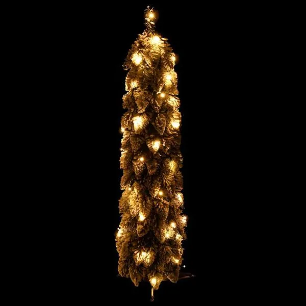 Brad de Crăciun artificial pre-iluminat 30 LED-uri/zăpadă 60 cm