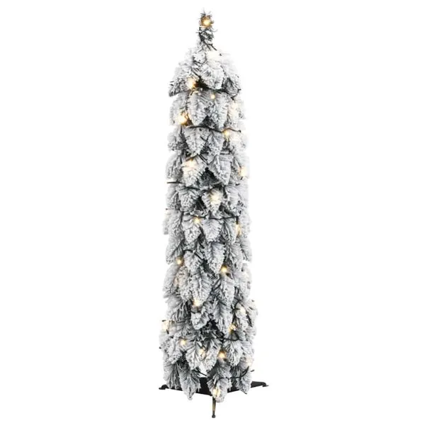 Brad de Crăciun artificial pre-iluminat 30 LED-uri/zăpadă 60 cm