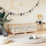 Cadru de pat pentru copii, 70×140 cm, lemn masiv de pin
