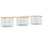 Bancă de grădină, design gabion, 203x44x42cm, lemn masiv de pin