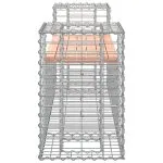 Bancă de grădină cu gabion, 183x41x60,5 cm, lemn masiv Douglas
