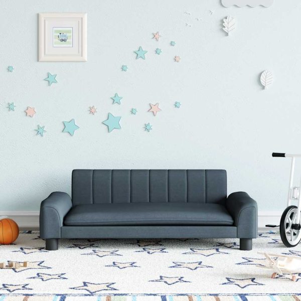 Canapea pentru copii, gri închis, 90x53x30 cm, material textil