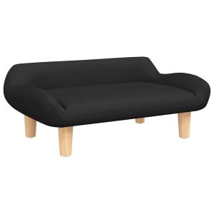 Canapea pentru copii, negru, 70x40x24 cm, material textil