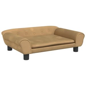 Canapea pentru copii, maro, 70x45x26 cm, catifea